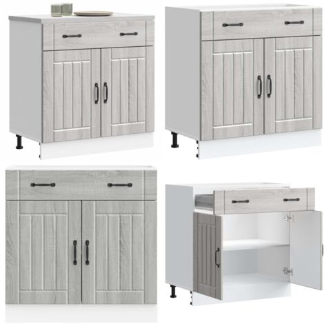 Mueble bajo de cocina Lucca madera contrachapada gris sonoma - Almacenamiento bajo cocina - Gabinete cocina