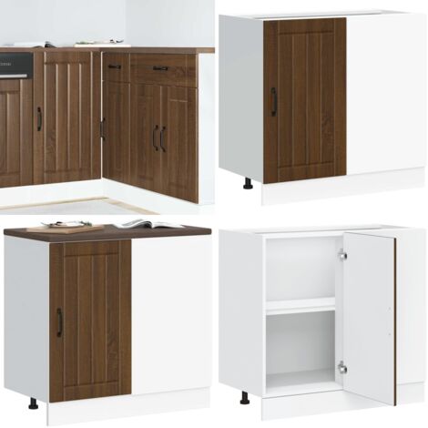 Mueble bajo de cocina Lucca madera contrachapada roble marrón - Almacenamiento bajo cocina - Madera contrachapada