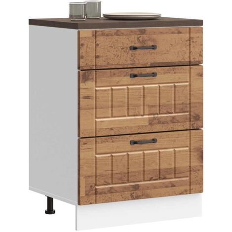 Mueble bajo de cocina Lucca madera vieja