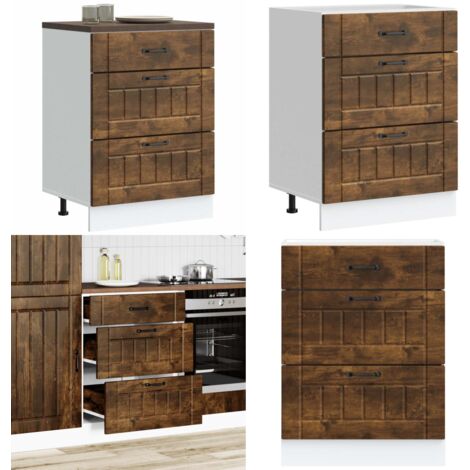 Mueble bajo de cocina Lucca roble ahumado - Almacenamiento bajo cocina - Mueble bajo cocina