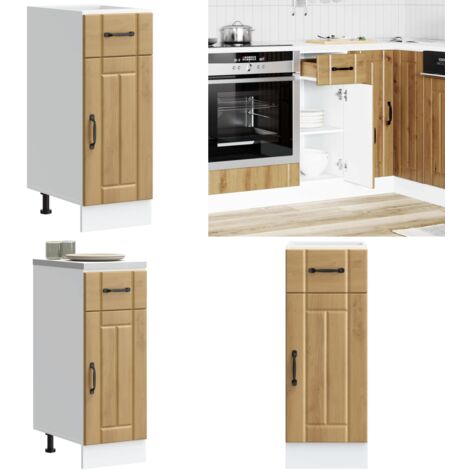Mueble bajo de cocina Lucca roble artesanal - Almacenamiento bajo cocina - Gabinete de cocina