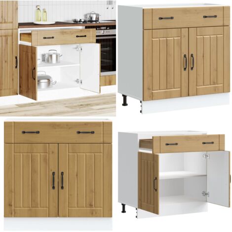 Mueble bajo de cocina Lucca roble artesanal - Mueble bajo de cocina - Almacenamiento bajo cocina