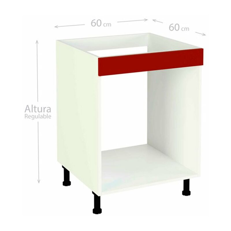 

Meka Block - Mueble bajo de cocina para horno Color BURDEOS