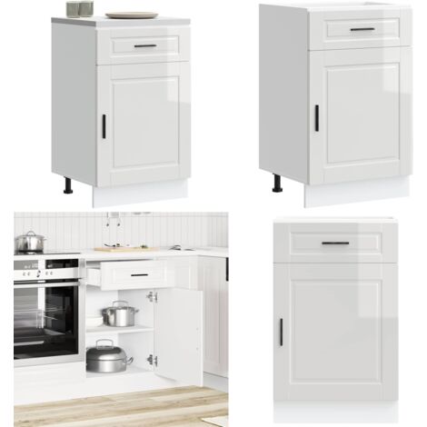 Mueble bajo de cocina porto alto brillo blanco - Almacenamiento bajo cocina - Mueble bajo cocina