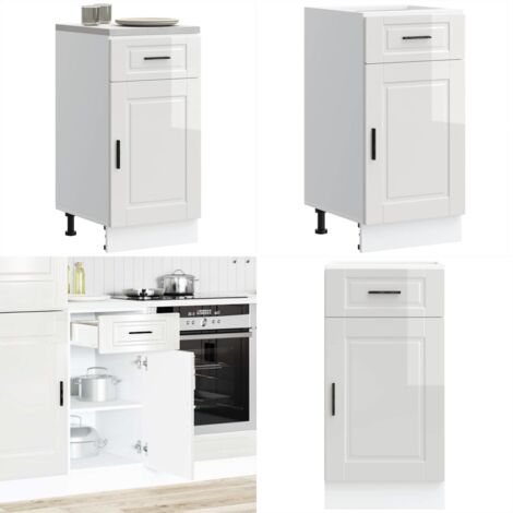 Mueble bajo de cocina porto alto brillo blanco - Almacenamiento bajo cocina - Mueble bajo cocina