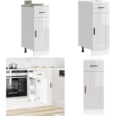 Mueble bajo de cocina porto alto brillo blanco - Almacenamiento de cocina - Muebles de cocina