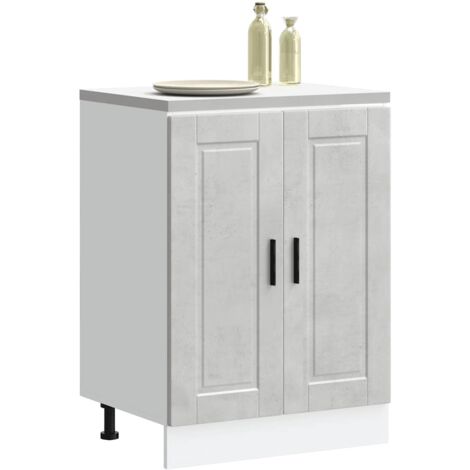 Mueble bajo de cocina porto gris cemento madera reconstituida