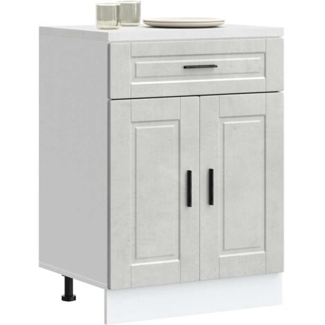 Mueble bajo de cocina porto gris cemento madera reconstituida