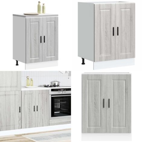 Mueble bajo de cocina porto gris sonoma madera reconstituida - Almacenamiento bajo cocina - Mueble bajo cocina