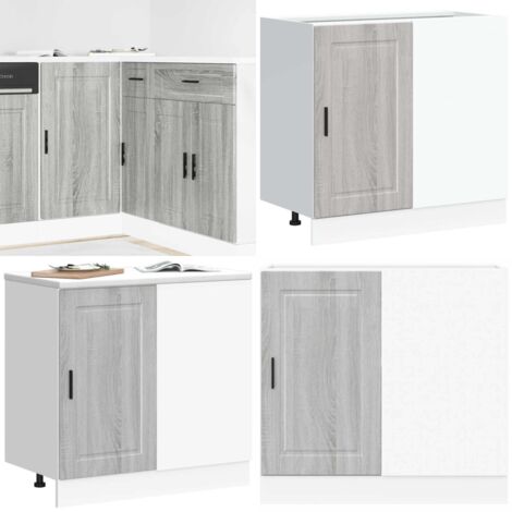Mueble bajo de cocina porto gris sonoma madera reconstituida - Almacenamiento de cocina - Muebles de cocina
