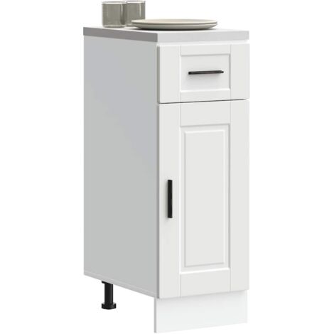 Mueble bajo de cocina Porto madera contrachapada blanca