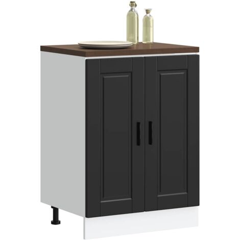 Mueble bajo de cocina Porto madera contrachapada negro
