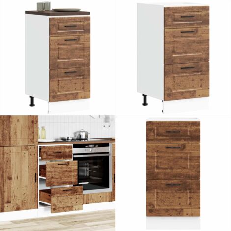 Mueble bajo de cocina porto madera vieja madera reconstituida - Almacenamiento bajo cocina - Madera de ingeniería