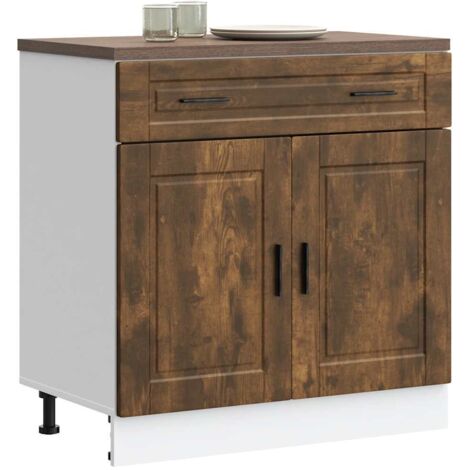 Mueble bajo de cocina porto roble ahumado madera reconstituida