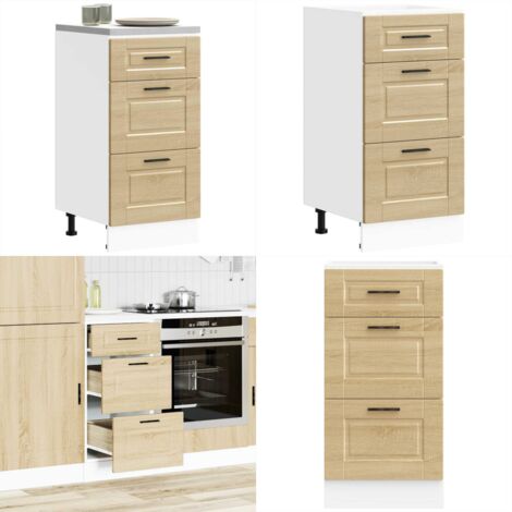 Mueble bajo de cocina porto roble sonoma madera reconstituida - Almacenamiento en cocina - Madera de ingeniería