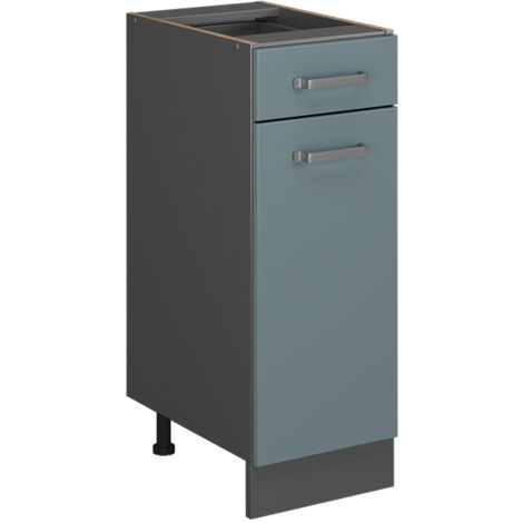 Mueble bajo de cocina R-Line, Gris azulado, 30 cm sin encimera, Vicco
