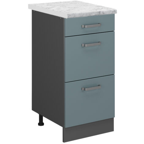 Mueble bajo de cocina R-Line, Gris azulado, 40 cm ET Mármol, Vicco