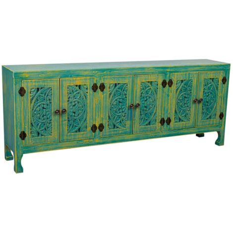 Mueble bajo de madera de 6 puertas 130x24x51,5