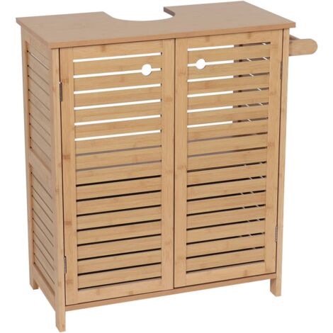 Mueble bajo en mdf bambú - trinidad - Tendance