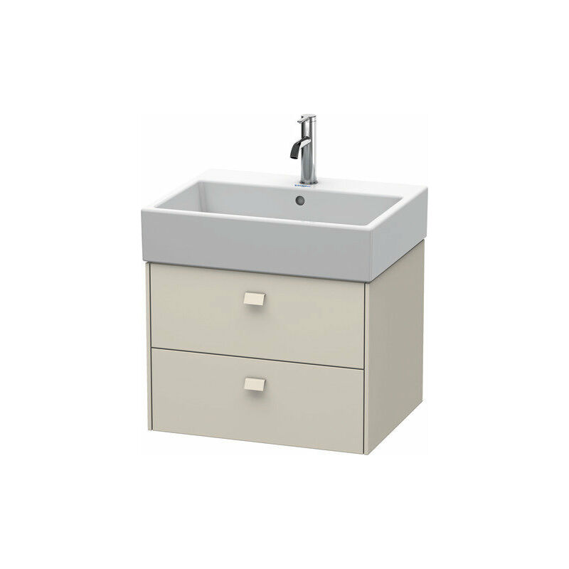 

Mueble bajo encimera Duravit Brioso 58,4 x 45,9 cm, 2 cajones, con sifón y delantal, para lavabo Vero Air 235060, Color (frente/cuerpo): Taupe Mate
