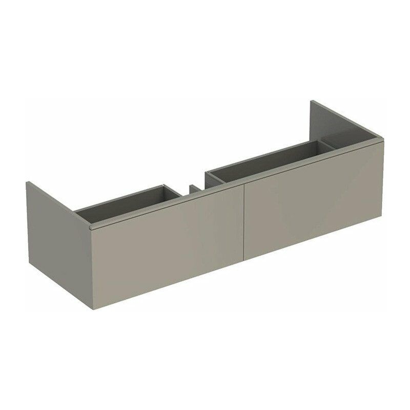 

Mueble bajo lavabo Geberit Xeno² en material mineral, con dos cajones: Ancho 139,5cm, Alto 35cm, Fondo 47,3cm, Lacado Greige / Matt