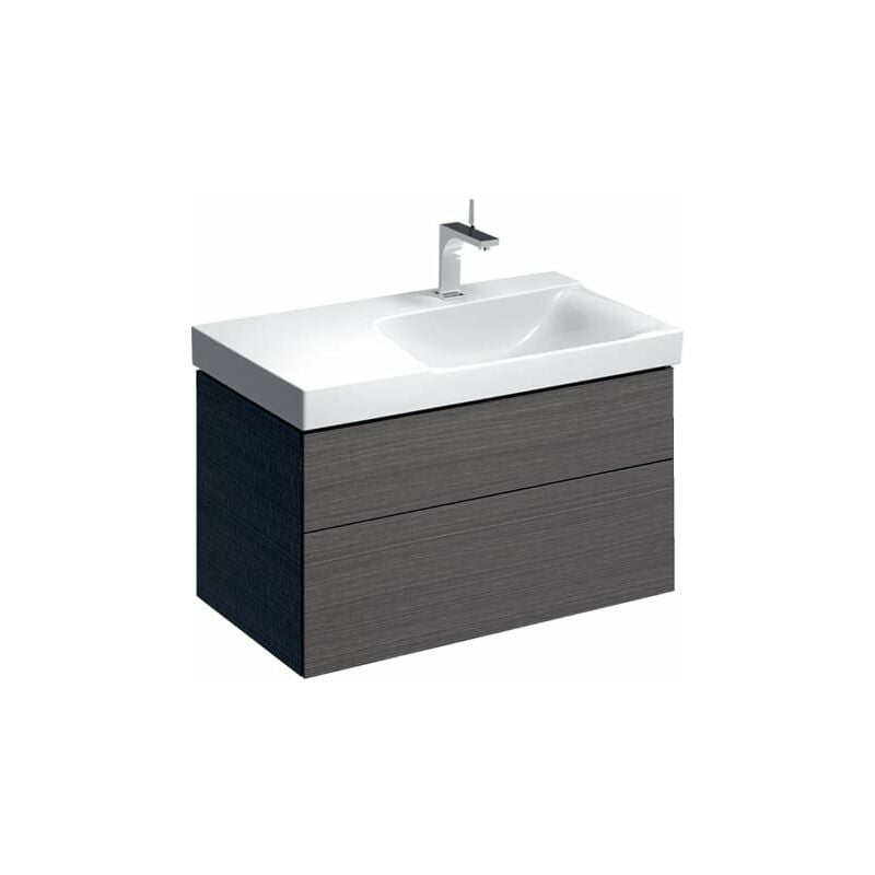

Keramag - Mueble bajo encimera Geberit Xeno 2 con sifón a la derecha 500.516., 880x530x462mm, 2 cajones, color: Scultura gris Malamin Estructura de