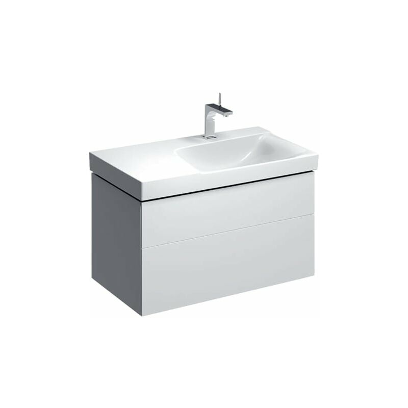 

Keramag - Mueble bajo encimera Geberit Xeno 2 con sifón a la derecha 500.516., 880x530x462mm, 2 cajones, color: Laca blanca de alto brillo
