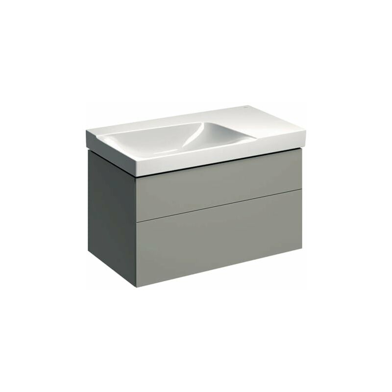 

Keramag - Mueble bajo encimera Geberit Xeno 2 con sifón a la izquierda 500.515., 880x530x462mm, 2 cajones, color: Laca mate grisácea - 500.515.00.1