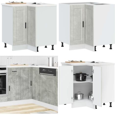 Mueble bajo esquina de cocina porto madera reconstituida - Almacenamiento cocina - Mueble de madera reconstituida
