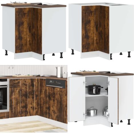 Mueble bajo esquina de cocina porto madera reconstituida - Almacenamiento cocina - Mueble de madera reconstituida
