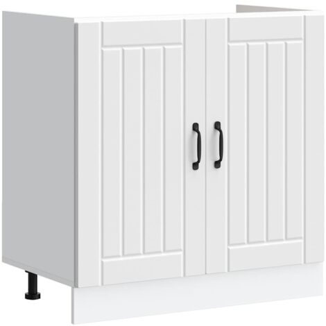 Mueble bajo fregadero Lucca madera contrachapada blanca