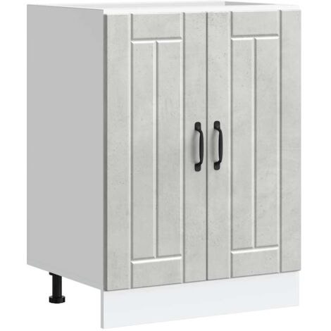Mueble bajo fregadero Lucca madera contrachapada gris hormigón