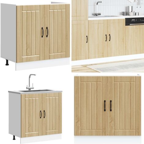Mueble bajo fregadero Lucca madera contrachapada roble sonoma - Cocina - Almacenamiento