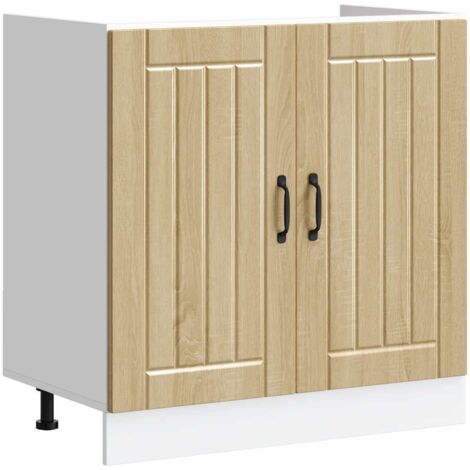 Mueble bajo fregadero Lucca madera contrachapada roble sonoma vidaXL