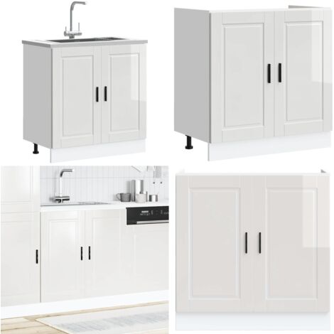 Mueble bajo fregadero Porto 80x46x81,5cm madera diseñada - Almacenamiento cocina - Madera de ingeniería