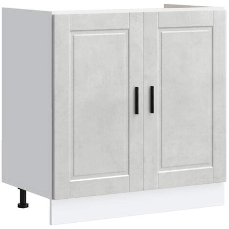 Mueble bajo fregadero Porto gris hormigón madera diseñada vidaXL