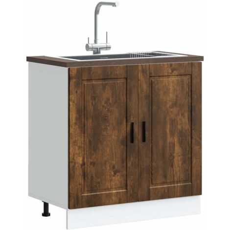 Mueble bajo fregadero Porto roble ahumado madera ingeniería