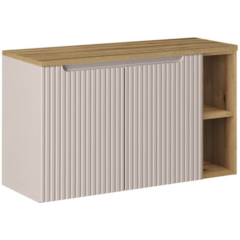 Mueble bajo lavabo 100cm 2 puertas 2 compartimientos Riva Cachemira y Madera