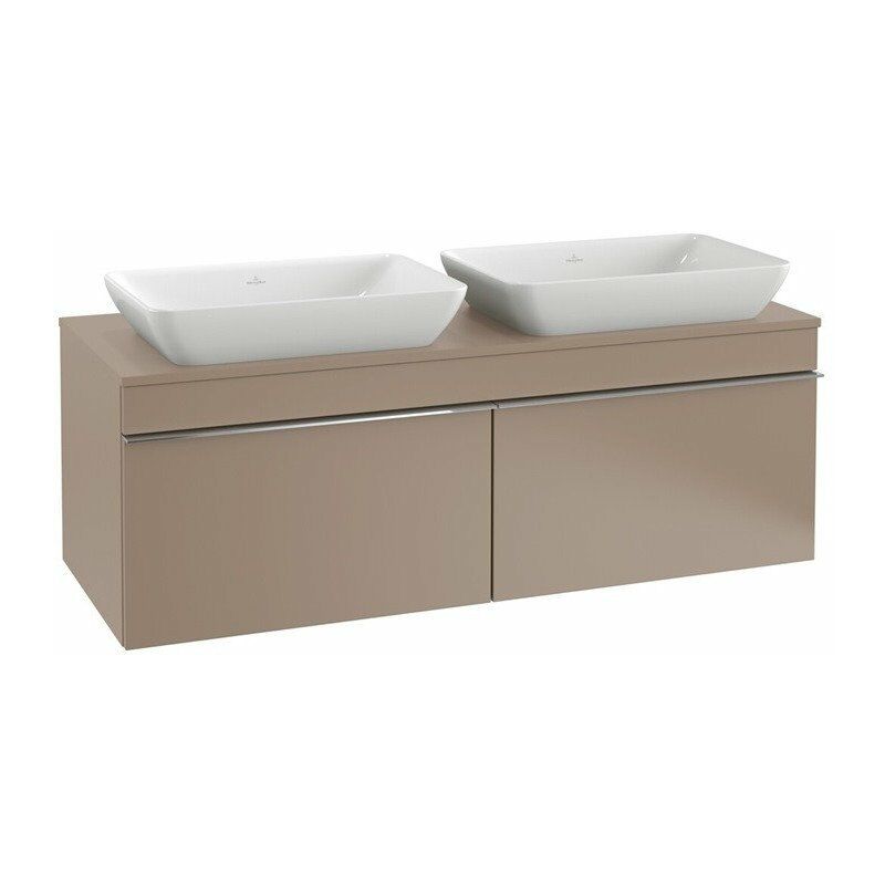 

Villeroy&boch - Mueble bajo lavabo, 1257 x 436 x 502 mm, modelo suspendido, De madera, para 2 lavabos Blanco Glossy