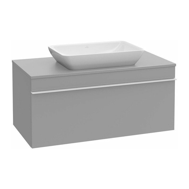 

Mueble bajo lavabo, 957 x 436 x 502 mm, modelo suspendido, En madera, lavabo en el medio Blanco Brillo