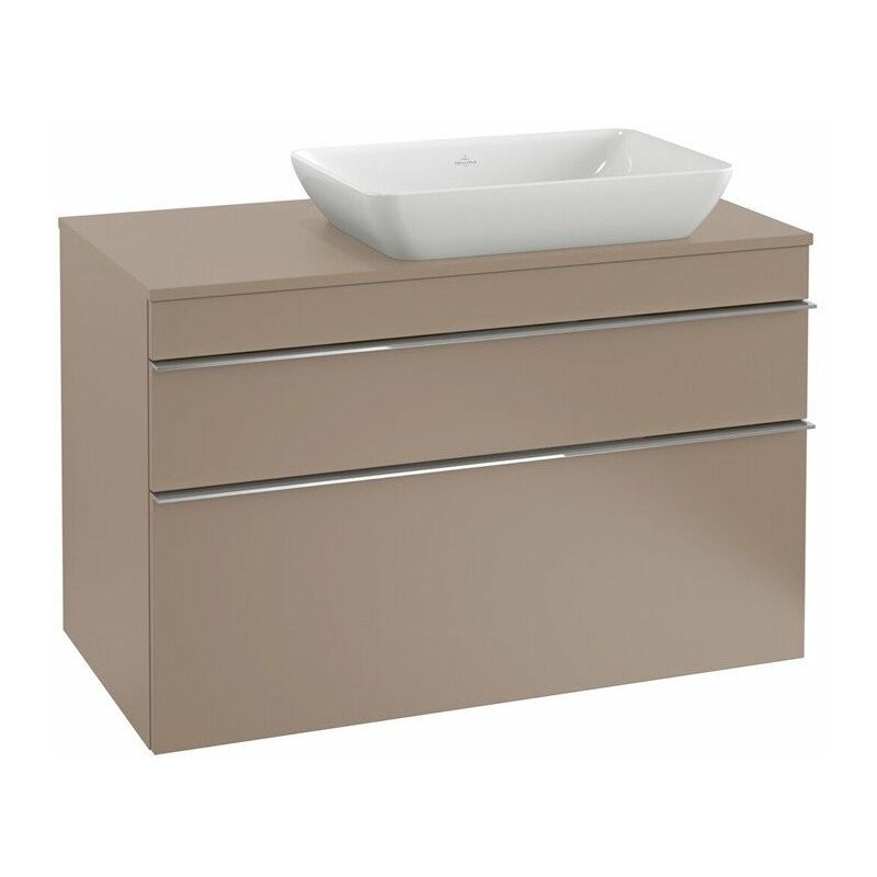 

Mueble bajo lavabo, 957 x 606 x 502 mm, modelo suspendido, En madera, lavabo a la derecha Glass Glossy White