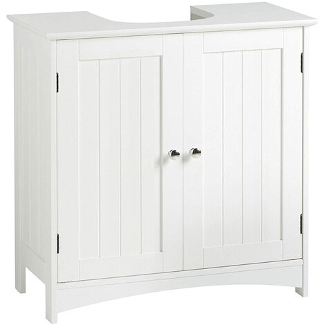 main image of "Mueble bajo lavabo blanco aqua 60 * 30 * 60cm con 2 puertas para baño"