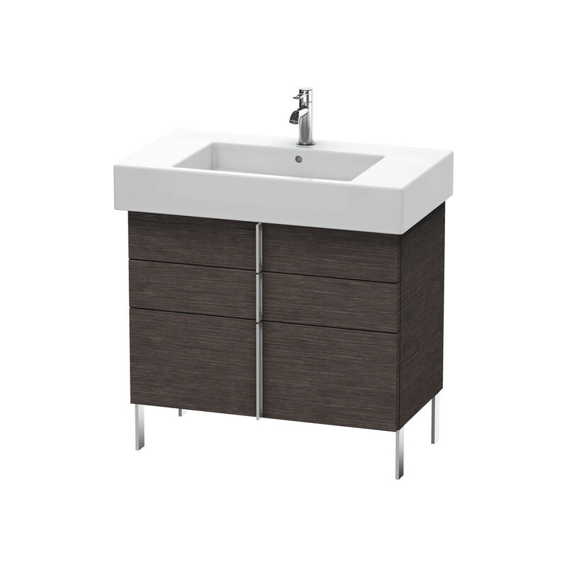 

Mueble bajo lavabo Duravit Vero 6413, con 2 cajones y 1 extraíble, 800mm, Color (frente/cuerpo): roble oscuro cepillado chapa de madera auténtica