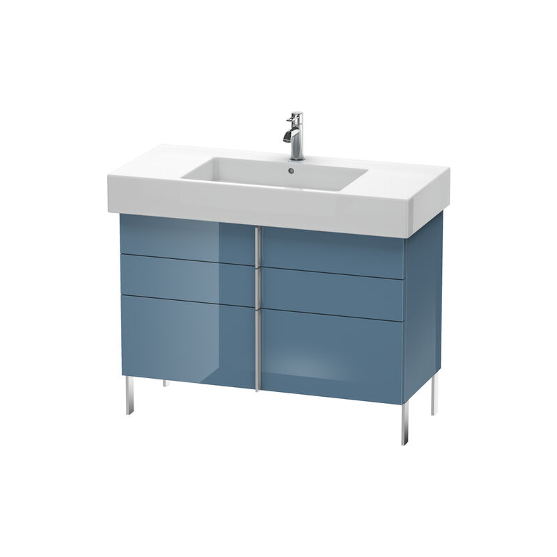 

Mueble bajo lavabo Duravit Vero de pie 6414, con 2 cajones y 1 extraíble, 1000mm, Color (frente/cuerpo): Laca de alto brillo Stone Blue - VE641404747