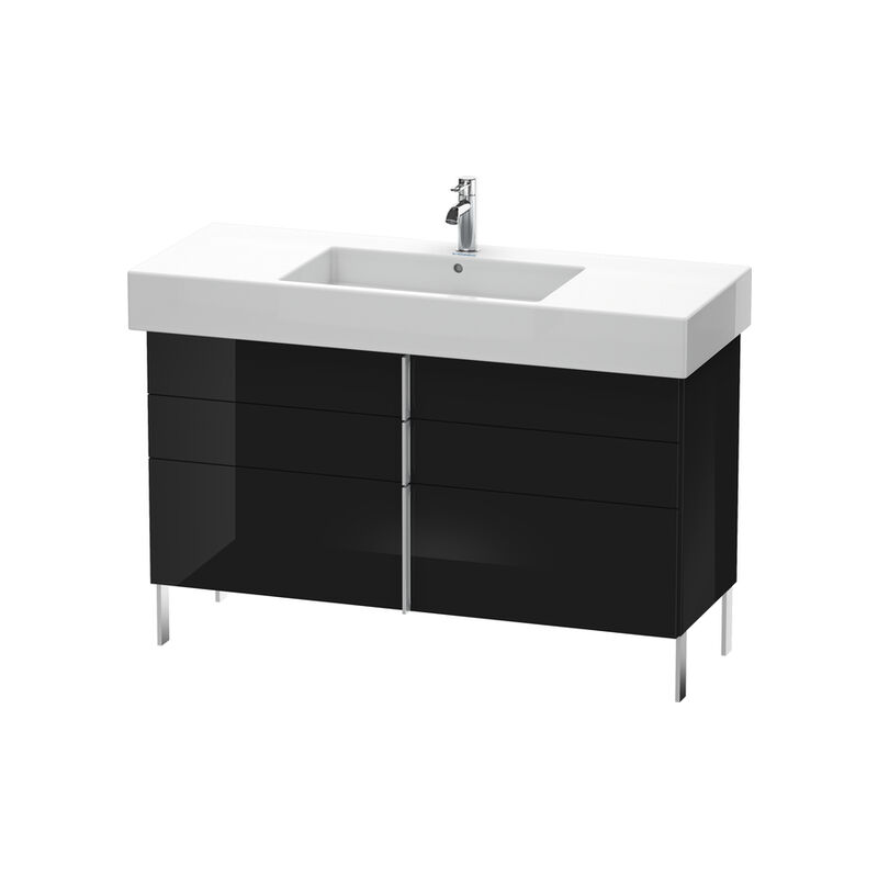 

Mueble bajo lavabo Duravit Vero de pie 6415, con 2 cajones y 1 extraíble, 1200mm, Color (frente/cuerpo): Laca negra de alto brillo - VE641504040