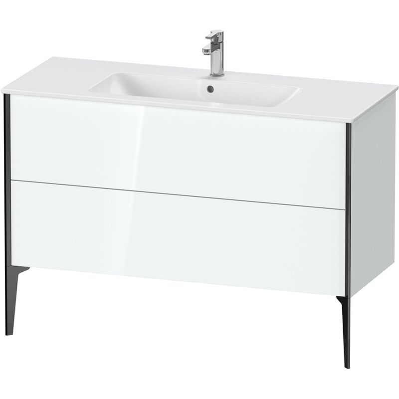 

Mueble bajo lavabo Duravit Xviu 4484 vertical, 2 cajones, para lavabo ME by Starck 233612, 1210x480 mm,, Color (frente/cuerpo): negro mate/blanco