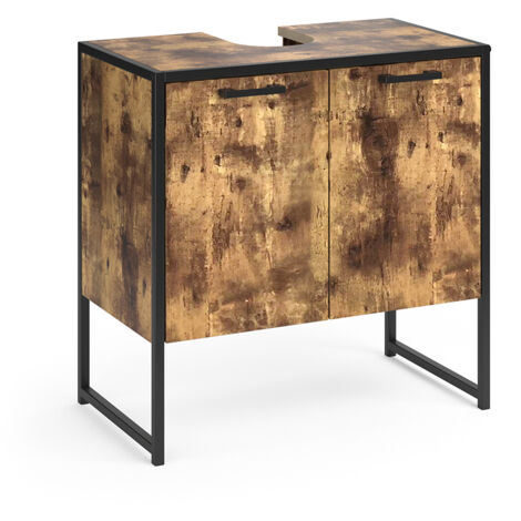 Mueble bajo lavabo Fyrk, Madera antigua, 60 x 60 cm, Vicco