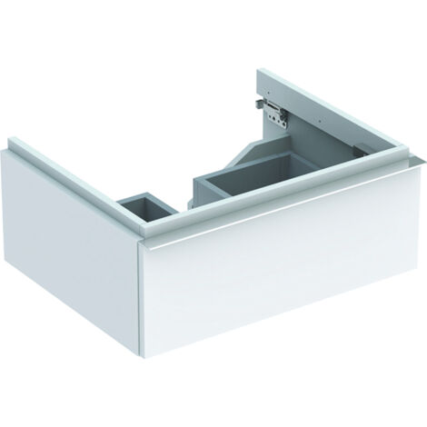 Mueble bajo lavabo Geberit iCon, con un cajón: Ancho 59,5 cm, Alto 24 cm, Fondo 47,7 cm, Blanco / Lacado brillante