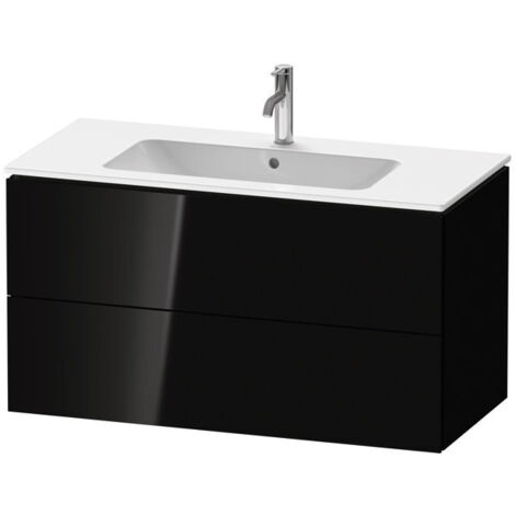 Mueble bajo lavabo L-CUBE 1020x481x550mm negro alto brillo