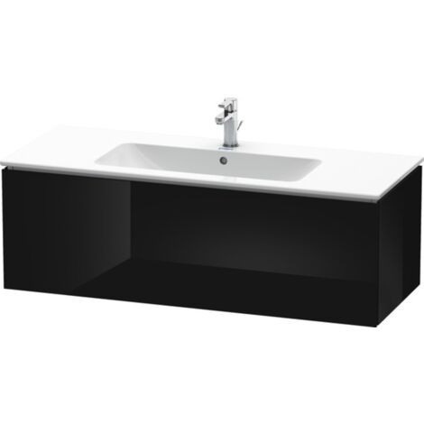 Mueble bajo lavabo L-CUBE 1220x481x400mm negro alto brillo